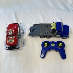 Remote Control Red and Blue Toy Truck Set